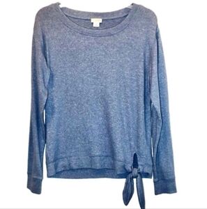J by J Crew Lightweight Sweater Womens S Tie at Waist Blue Heather Transitional
